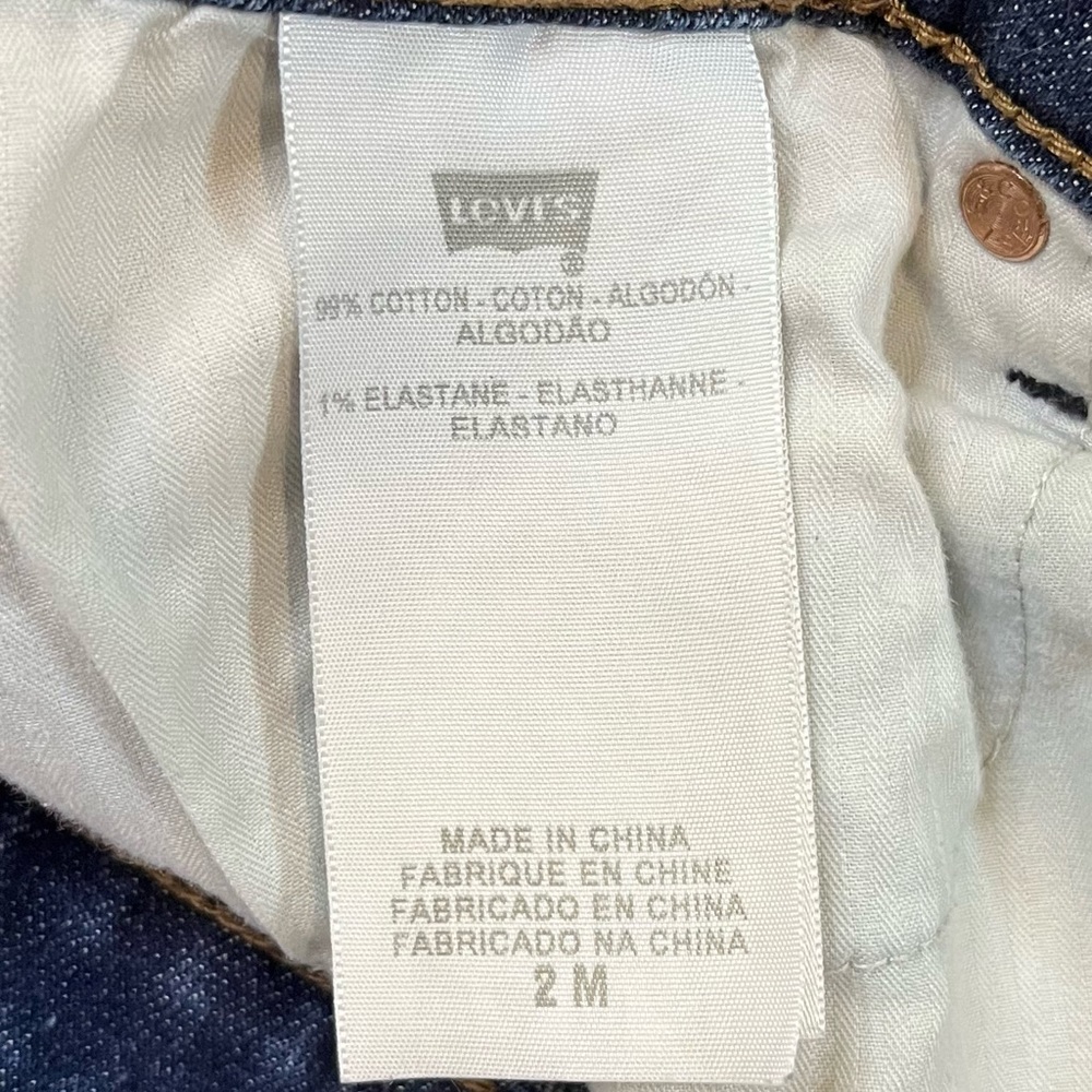 LEVI’S Slight Curve Mid-Rise Classic Bootcut Blue Denim Jeans 2/26 Dark Wash - Picture 10 of 11